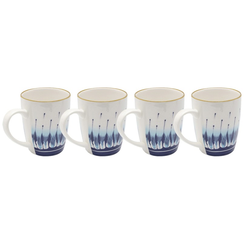 Mugs en grès blanc et bleu - Dalia - Kare Design