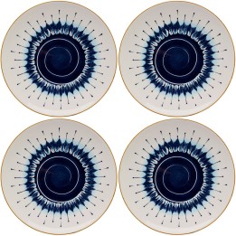 Assiettes plates en porcelaine blanche et bleue - Dalia - Kare Design
