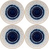 Assiettes plates en porcelaine blanche et bleue - Dalia - Kare Design