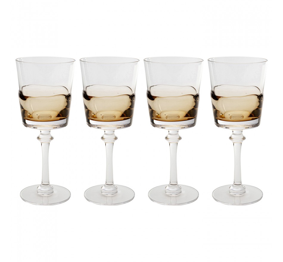 Verres à vin Mimi ambre set de 4 Kare Design