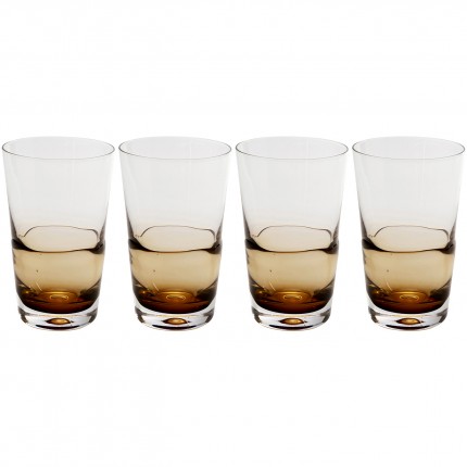 Water Glass Mimi amber (4/set) Kare Design