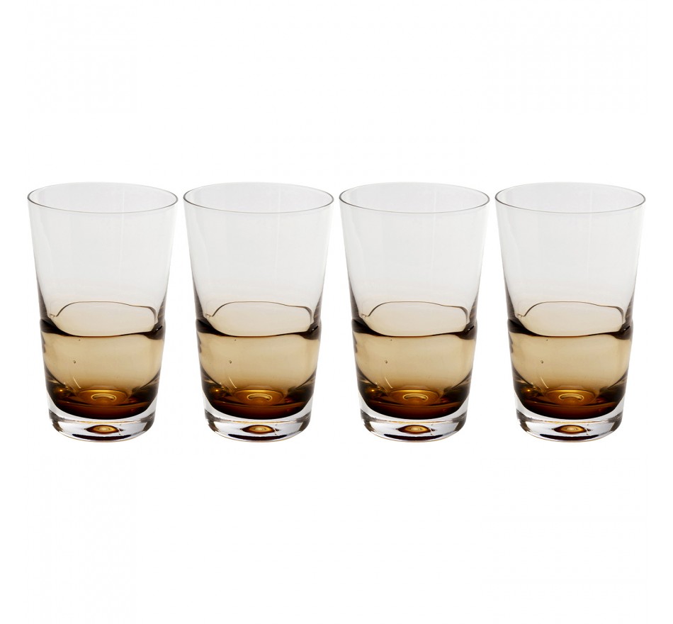 Water Glass Mimi amber (4/set) Kare Design