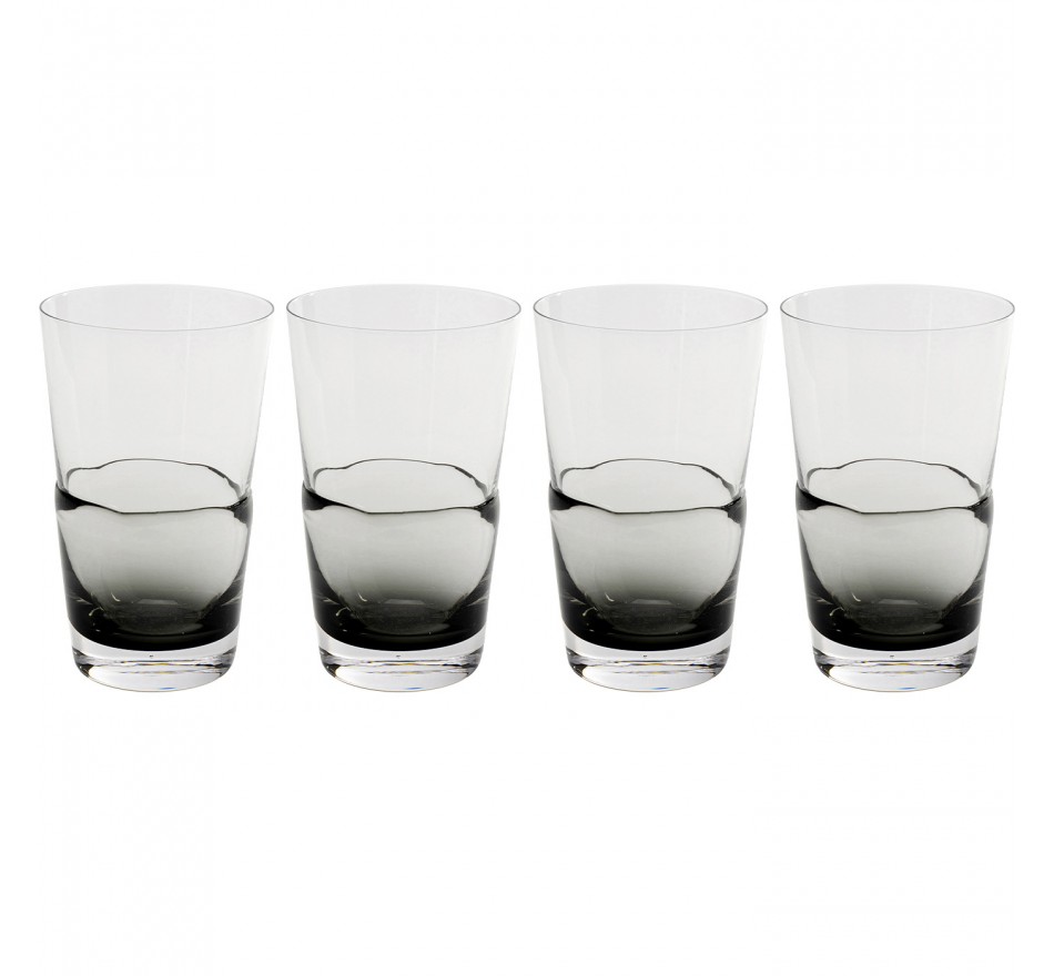Verres à eau Mimi gris set de 4 Kare Design