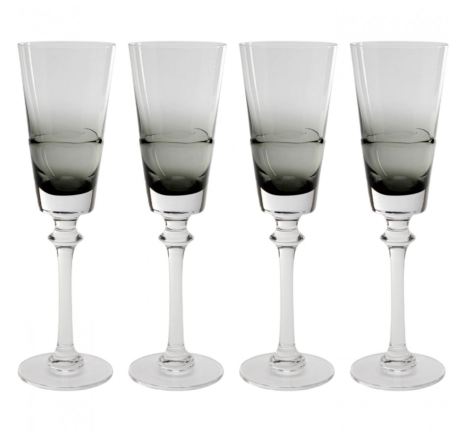 Champagne Glass Mimi grey (4/set) Kare Design