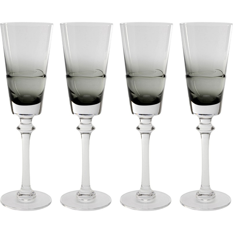 Champagne Glass Mimi grey (4/set) Kare Design