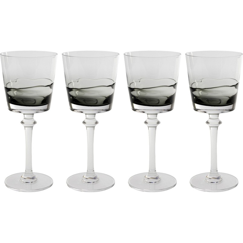 Wine Glass Mimi grey (4/set) Kare Design
