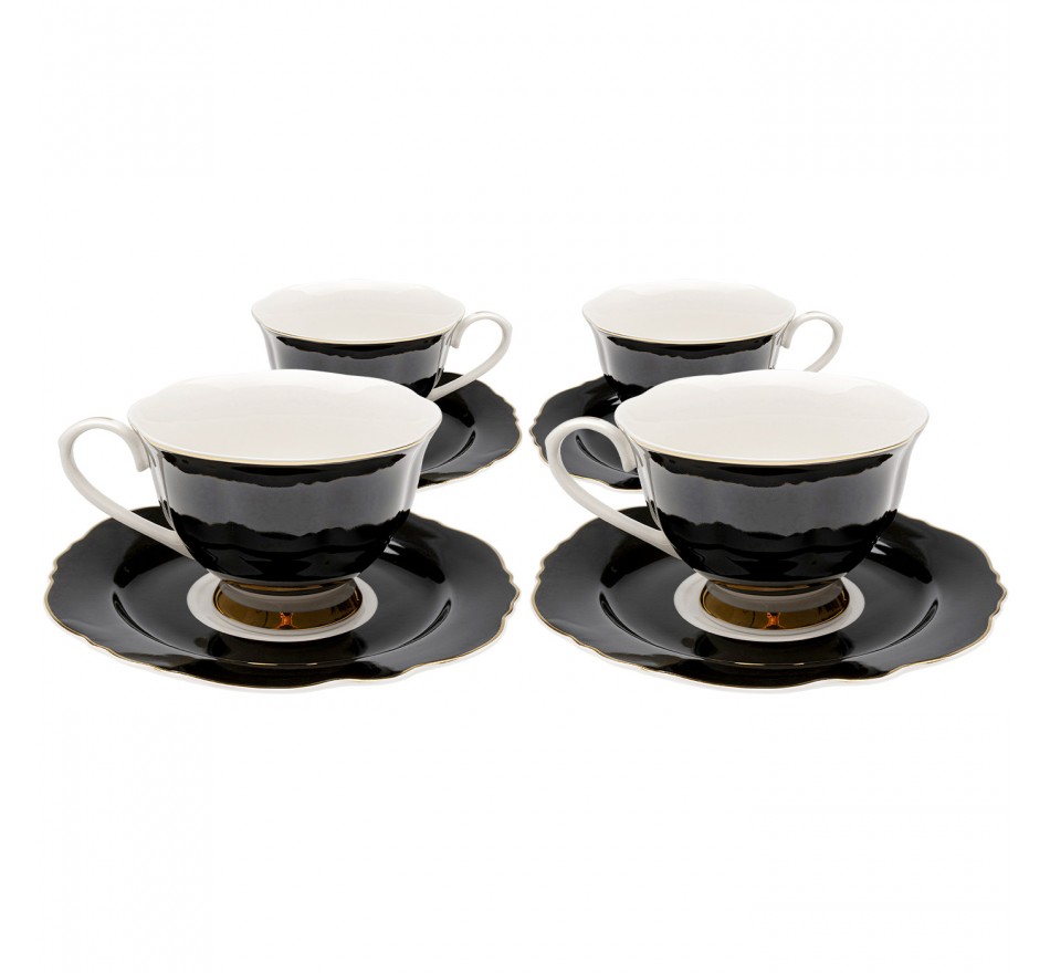Tasses à café Harlequin noires set de 4 Kare Design
