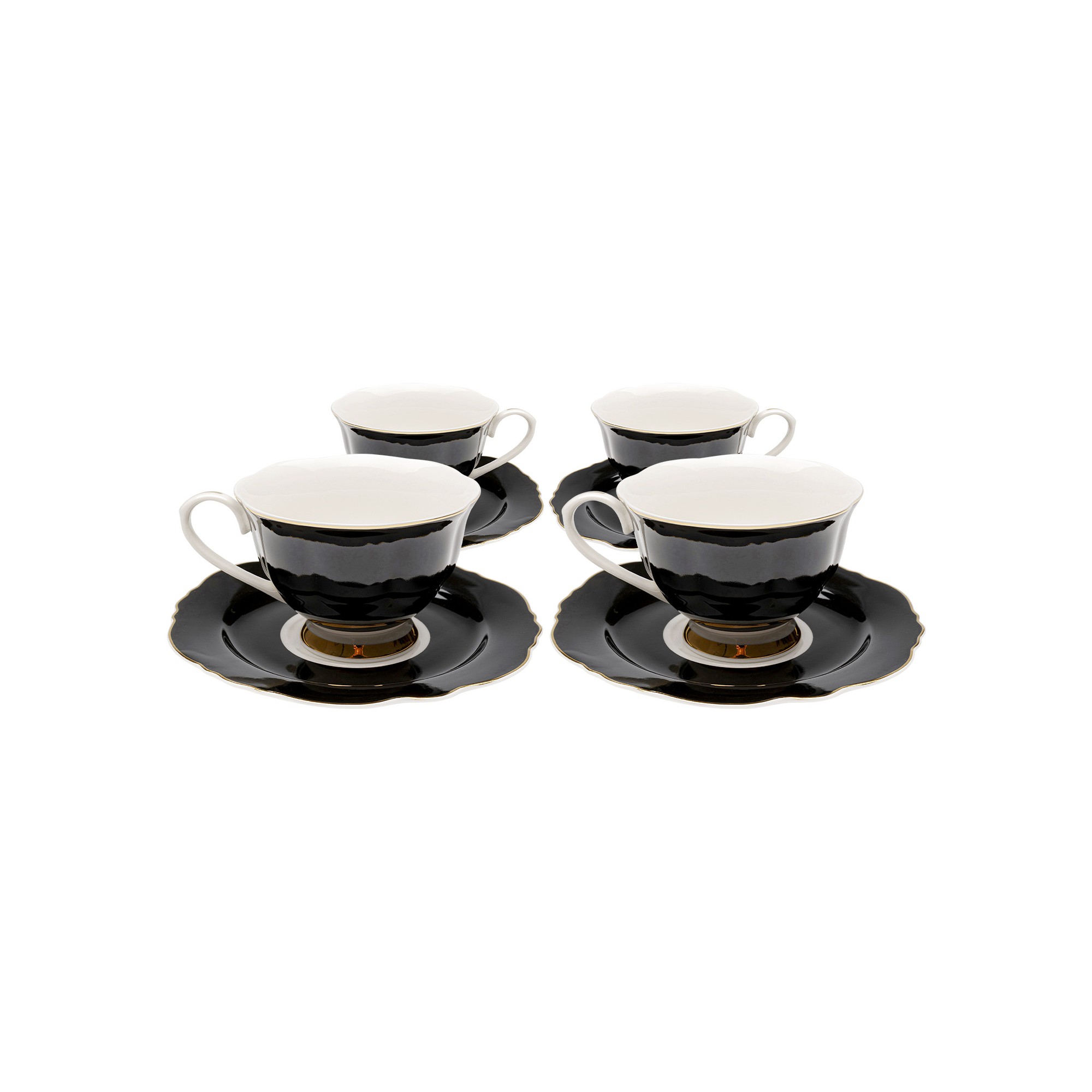 Tasses à café Harlequin noires set de 4 Kare Design