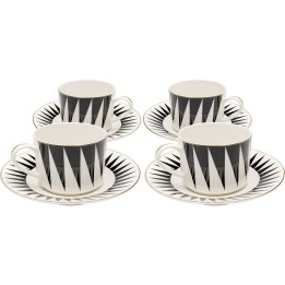 Tasses à café noires et blanches - Harlequin - Kare Design