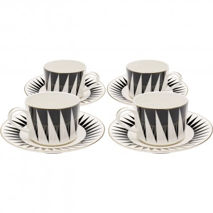 Koffiekoppen Harlequin zwart en wit (4/set) Kare Design