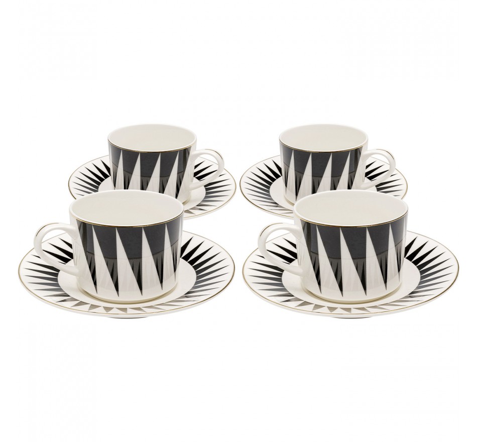 Coffee Cup Harlequin black and white (4/set) Kare Design