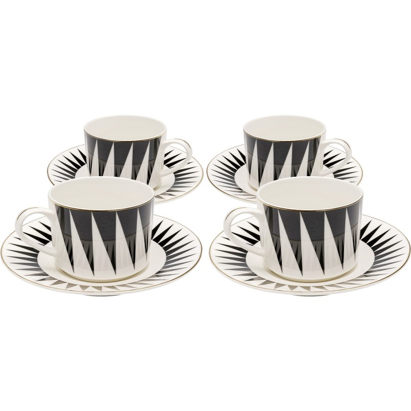 Coffee Cup Harlequin black and white (4/set) Kare Design
