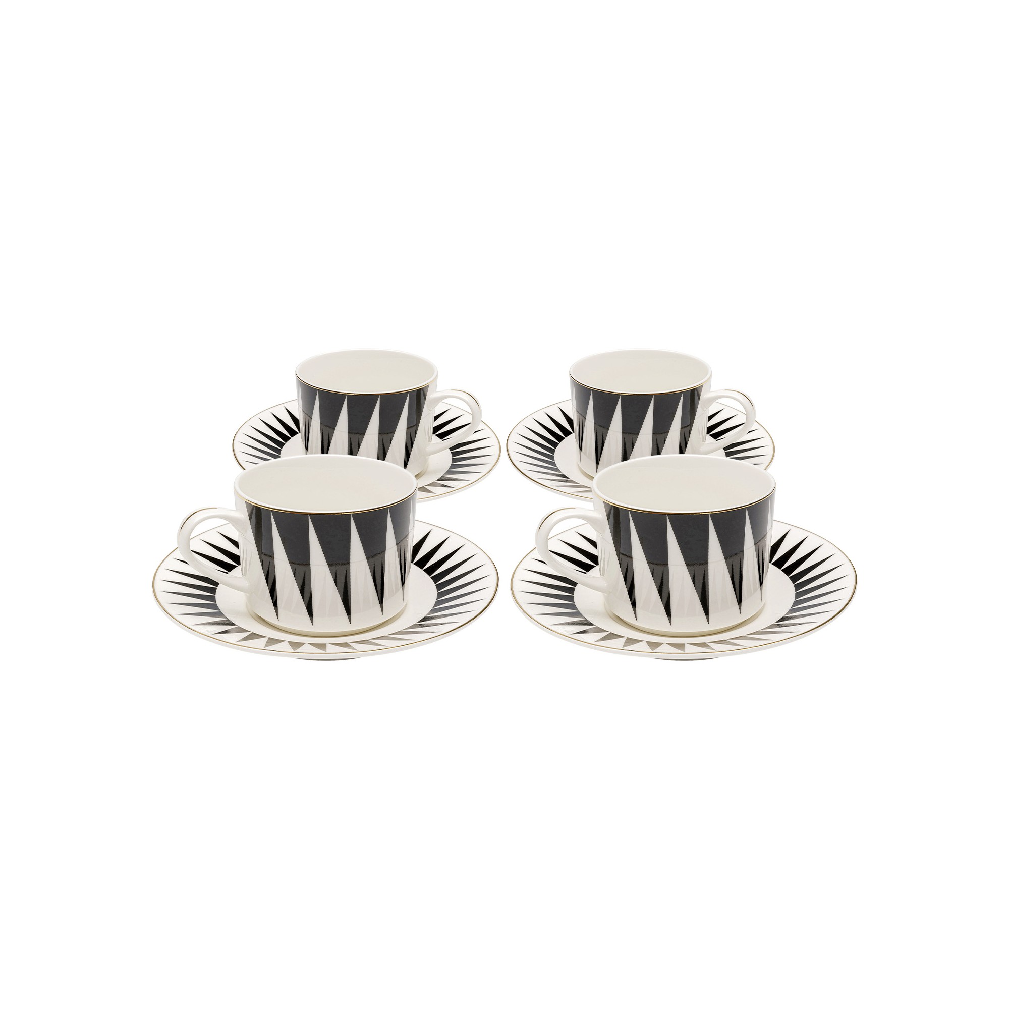 Koffiekoppen Harlequin zwart en wit (4/set) Kare Design