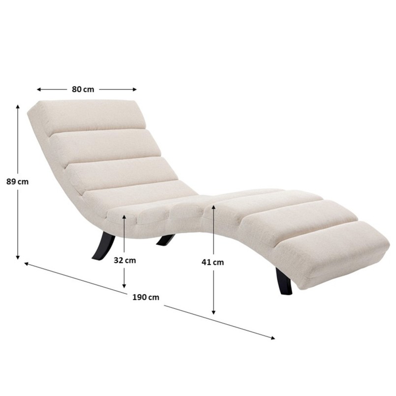 Crème stoffen chaise longue - Balou - Kare Design