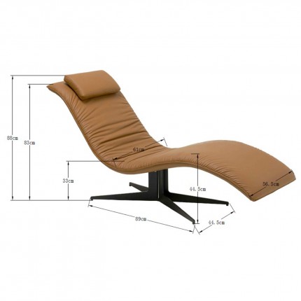Chaise longue Bonnie marron Kare Design