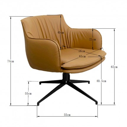 Fauteuil pivotant Bonnie marron Kare Design