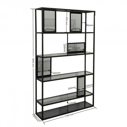 Étagère Skyler 195x115cm fumée Kare Design