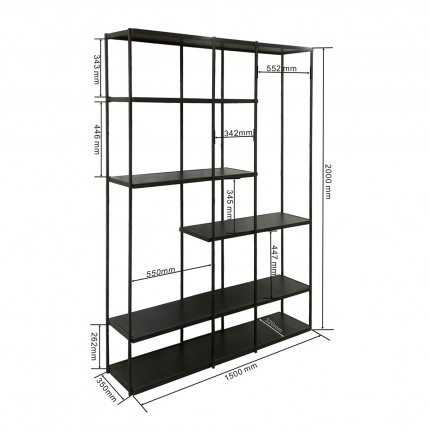 Shelf Oslo black 200x150cm Kare Design