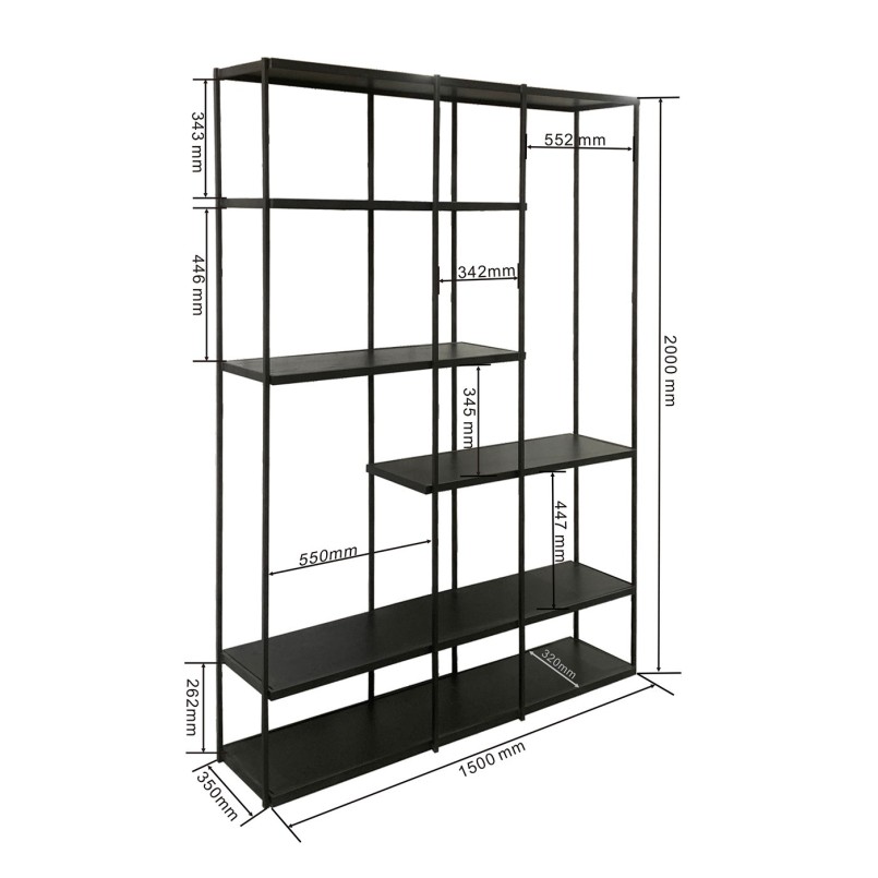 Étagère noire en chêne et acier - Oslo - Kare Design