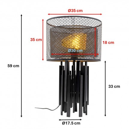 Lampe Coachella 59cm noire Kare Design