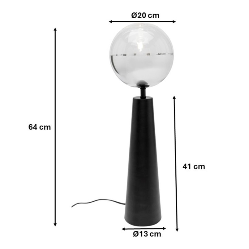 Lampe en verre et acier noir - Disco Ball - Kare Design