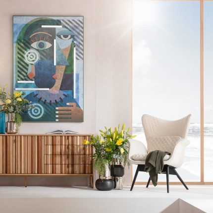 Vase Vesuv 51cm gris et argenté Kare Design