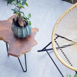 Bijzettafel in onbehandeld hout - Aspen - Kare Design