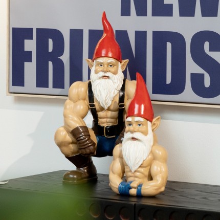 Déco nain musclé accroupi 48cm Kare Design