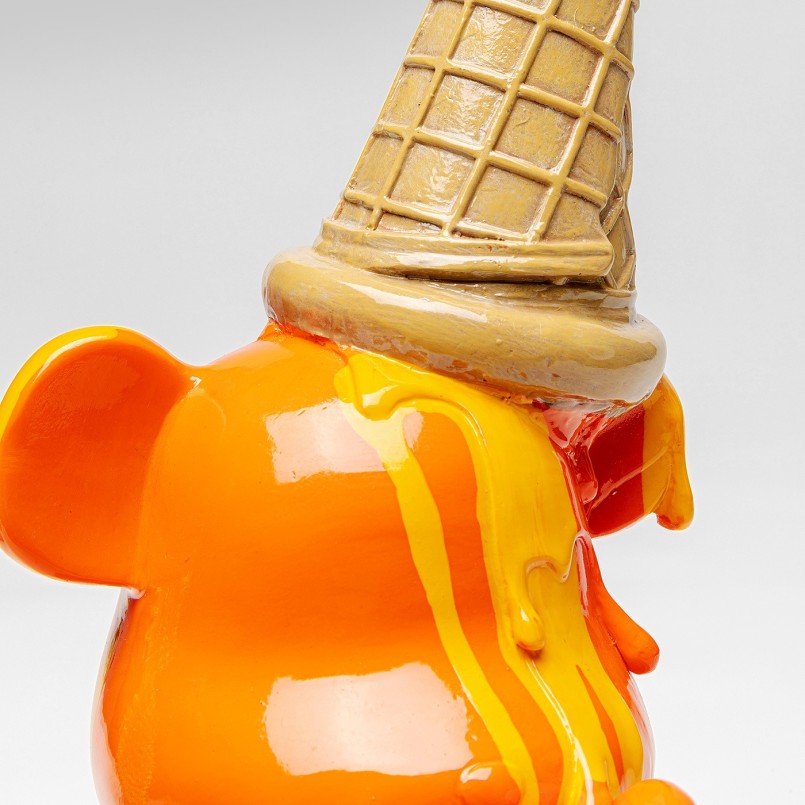 Déco ours assis glace orange - Kare Design