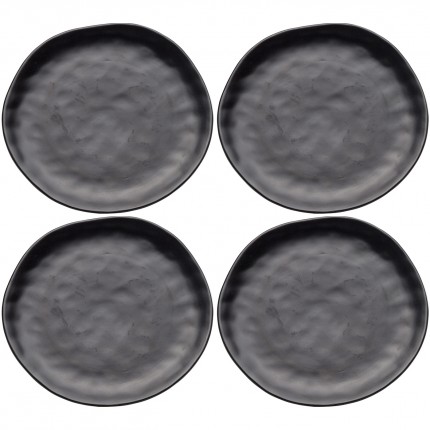 Plate Organic Ø26cm black (4/set) Kare Design
