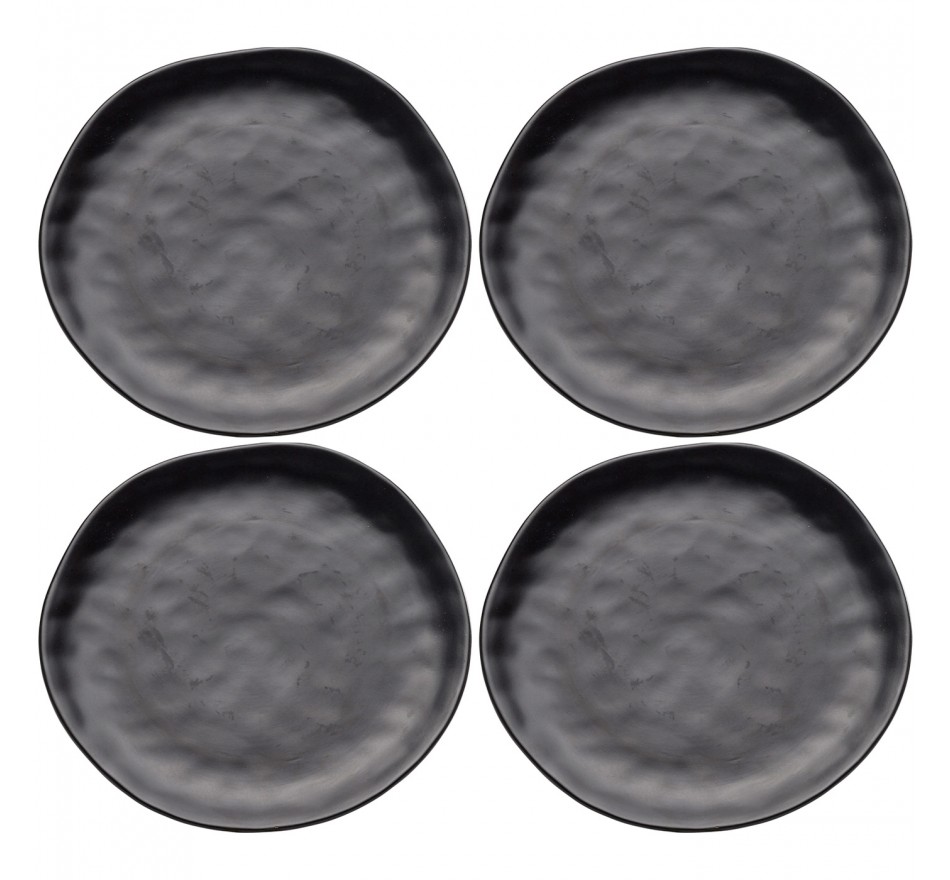 Plate Organic Ø26cm black (4/set) Kare Design