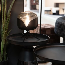 Table lamp in black steel and stained glass - Goblet Ball - Kare Design