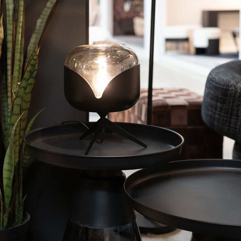Tafellamp van zwart staal en glas in lood - Goblet Ball - Kare Design