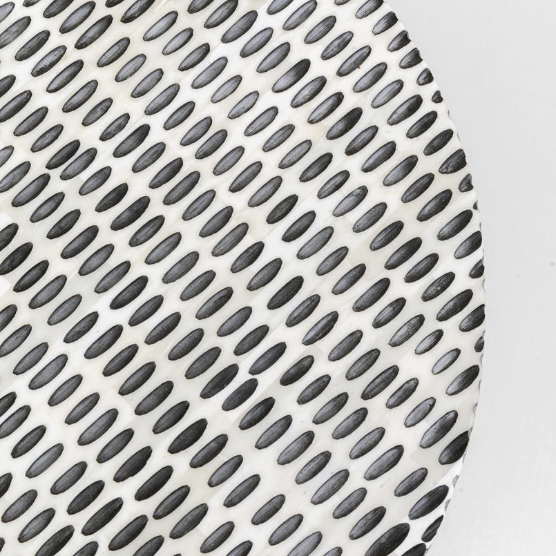 Table d'appoint ronde noire et blanche - Piano - Kare Design