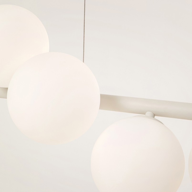 Suspension beige en verre et acier - Scala Balls - Kare Design