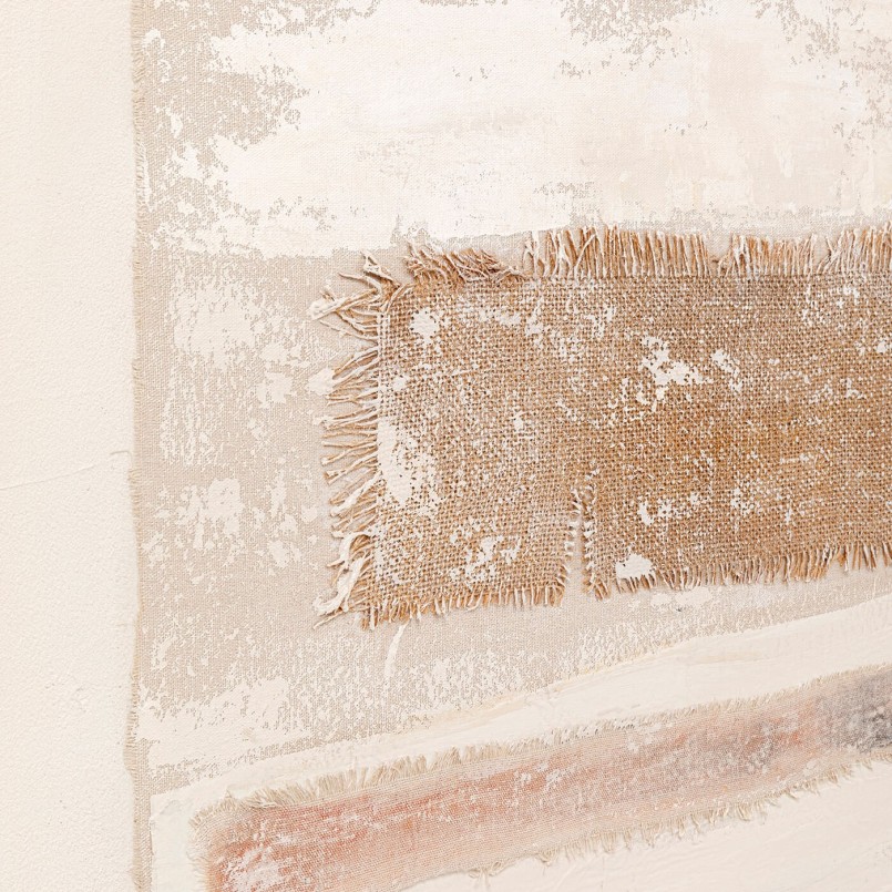 Tableau abstrait beige, marron et noir - Lontano - Kare Design