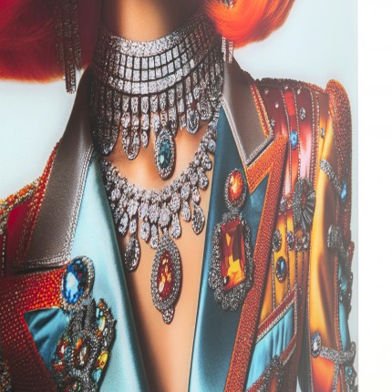 Glass Picture woman jewelry 100x100cm Kare Design