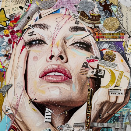 Glass Picture artistic woman face 80x120cm Kare Design