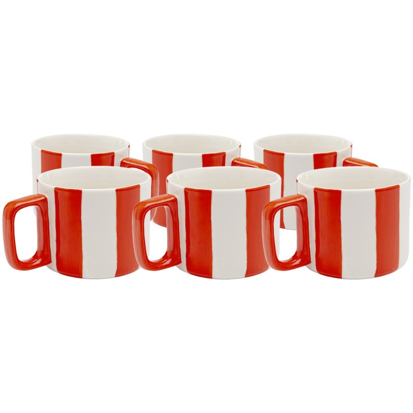 Kopjes Cocina rood en wit (6/set) Kare Design