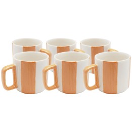 Tasses rayées oranges et blanches - Cocina - Kare Design