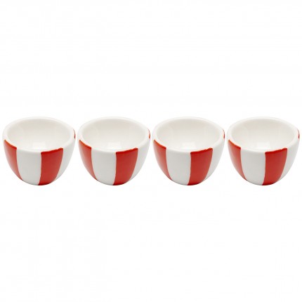 Eierdopjes Cocina rood en wit (4/set) Kare Design