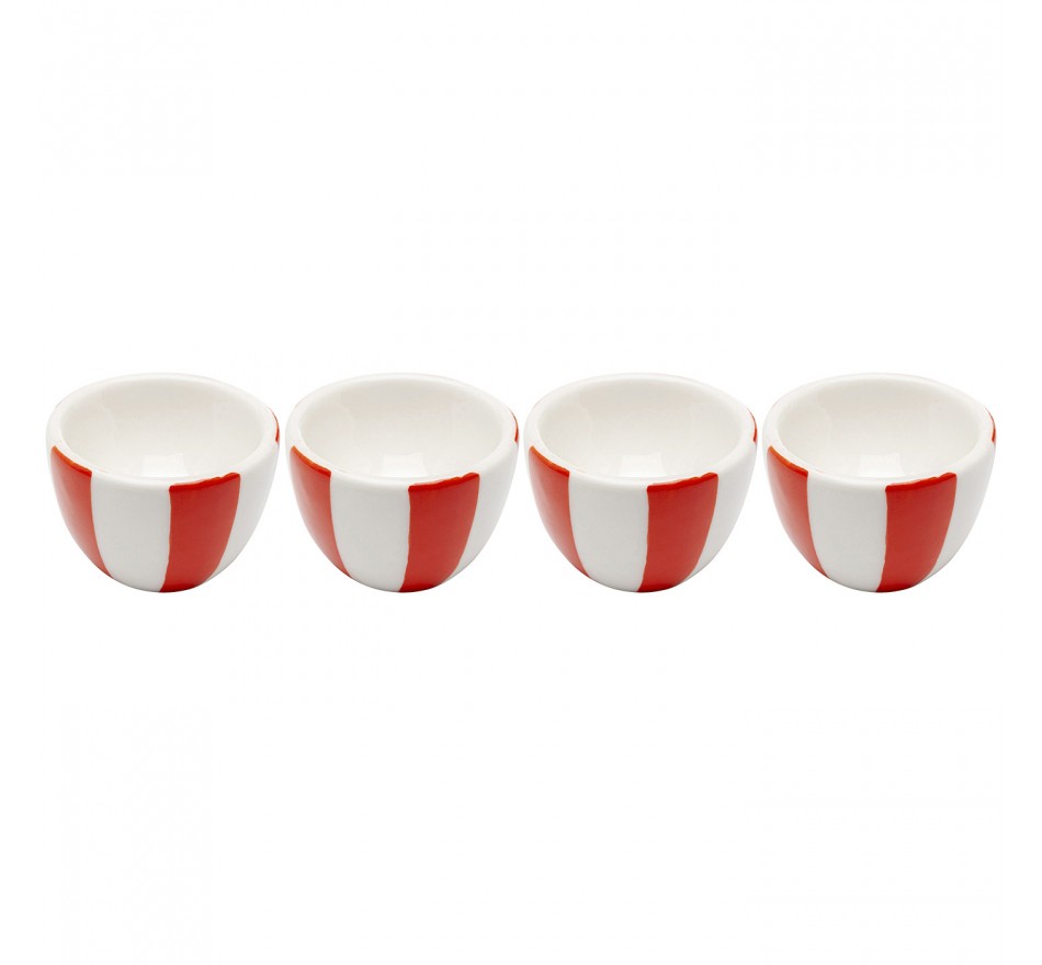 Eierdopjes Cocina rood en wit (4/set) Kare Design
