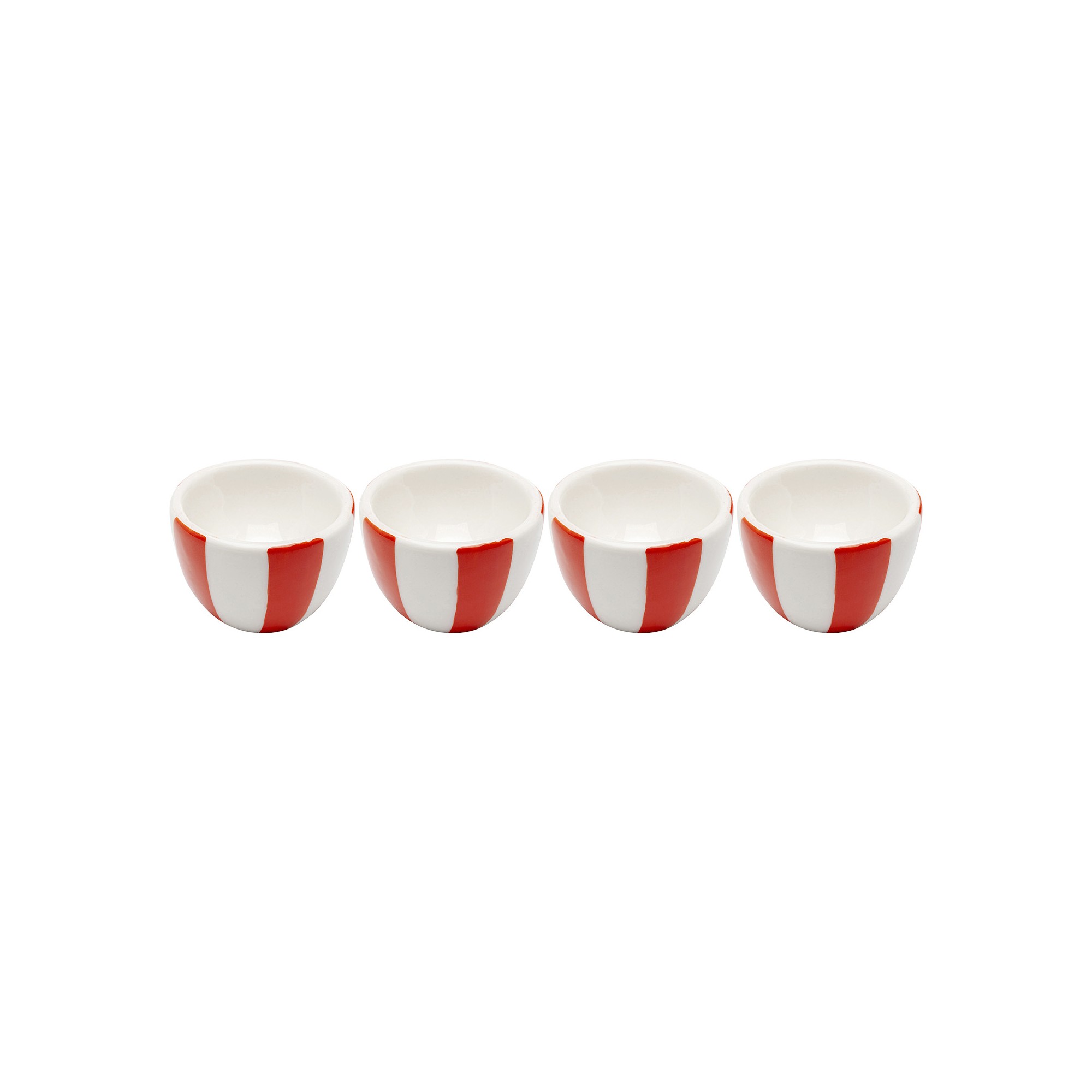 Coquetiers Cocina rouges et blancs set de 4 Kare Design