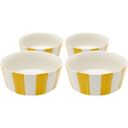 Kommen Cocina geel en wit Ø14cm (4/set) Kare Design