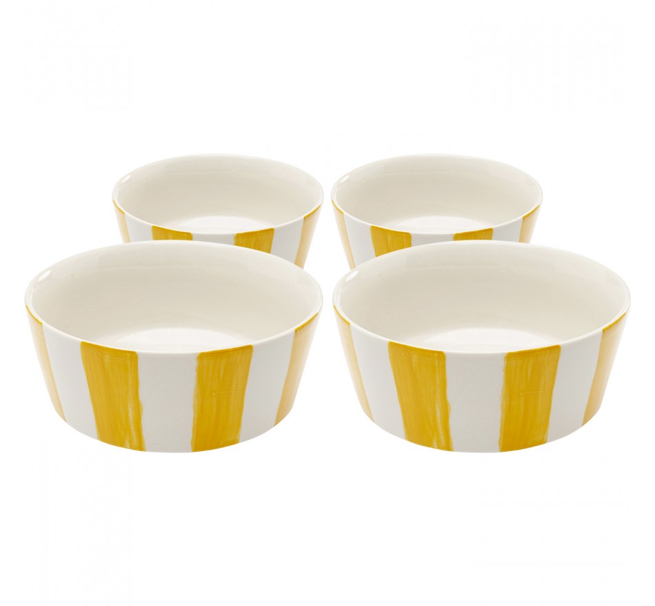 Bowl Cocina yellow and white Ø14cm (4/set) Kare Design