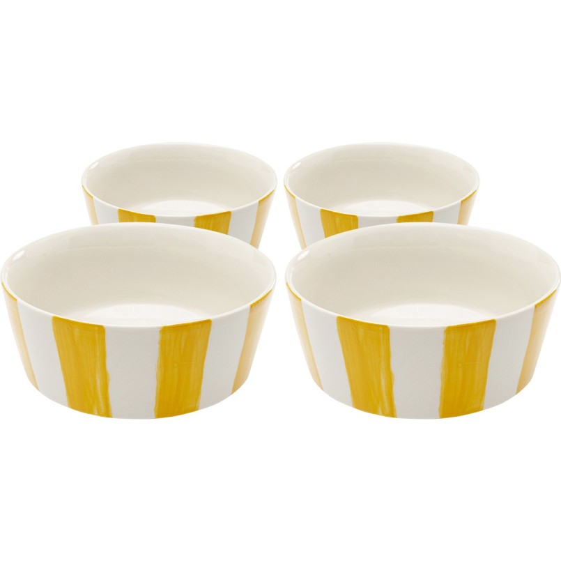 Bowl Cocina yellow and white Ø14cm (4/set) Kare Design