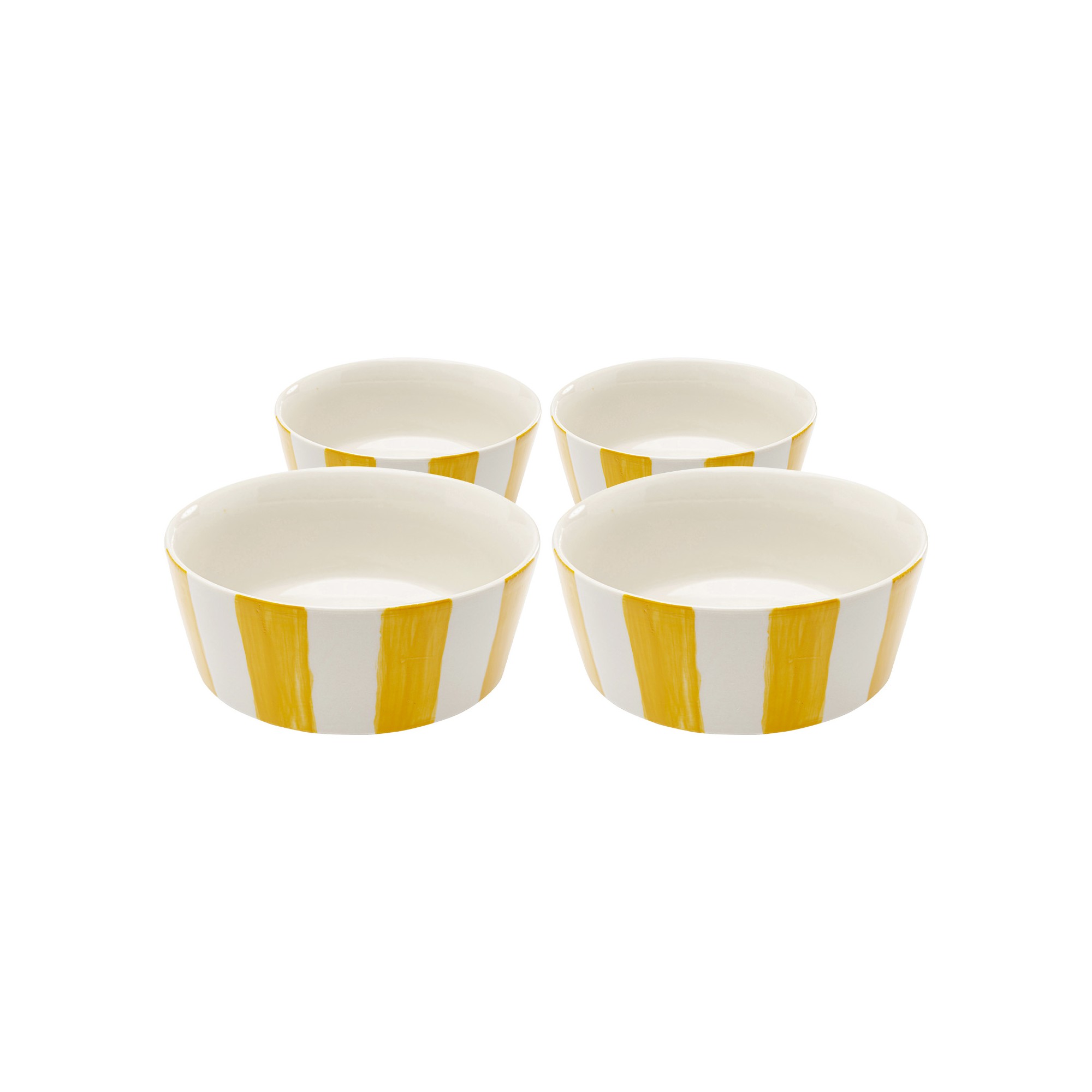 Bols Cocina jaunes et blancs 14cm set de 4 Kare Design
