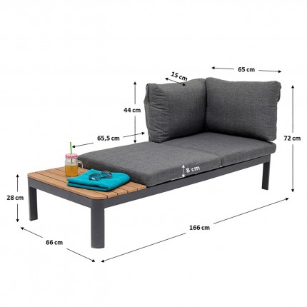 Assise de jardin Happy Day grise droite Kare Design