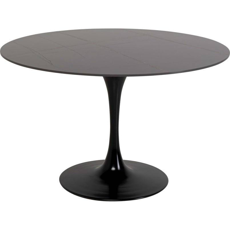 Table ronde en grès noir et blanc - Invitation - Kare Design