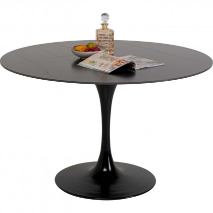 Eettafel Invitation Ø120cm keramiek zwart Kare Design